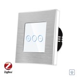 Cumpara ieftin Intrerupator Simplu cu Variator cu Touch din Sticla si Rama de Aluminiu LUXION, protocol Zigbee SmartElectro IntelligentHouse