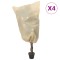 Huse de fleece pentru plante cu șnur 4 buc 70 g/m&sup2; 0,8x1,2 m