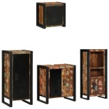 vidaXL Set de mobilier pentru baie cu raft 4 pcs Lemn recuperat solid
