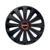 Set 4 capace roti Negre Cu Inel Rosu Trend R16 Compatibil Cu Daewoo