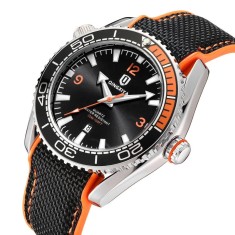 Ceas barbatesc de mana Qingxiya Quartz Fashion Casual Data Silicon Negru Portocaliu foto