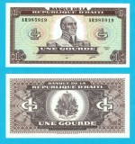 Haiti (p#253) 1 Gourde 1989 UNC 'L'Ouverture' serie: AR985919; (ROG CITITI DETALIILE!)