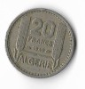 Moneda 20 francs 1956 - Algeria, Africa, Cupru-Nichel