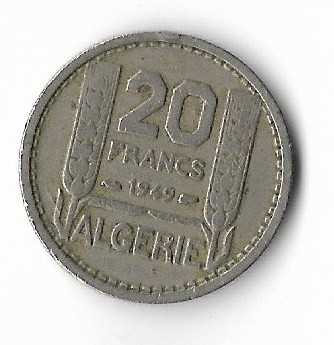 Moneda 20 francs 1956 - Algeria foto