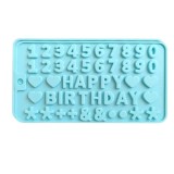 Cumpara ieftin Matrita din silicon alimentara pentru litere si cifre, reutilizabila, 21.5x11.5 cm - Albastru deschis