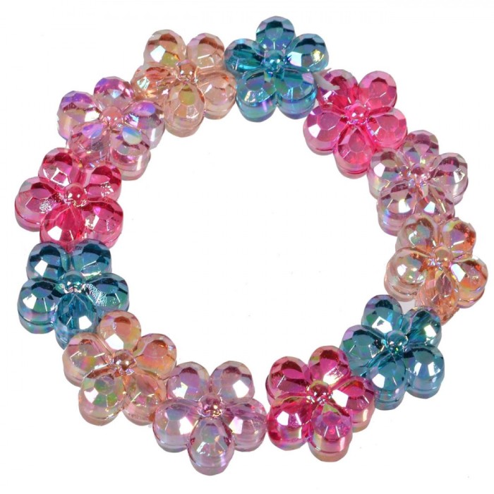 Brățară Fete, Flori, Mărgele Multicolor, Transparentă