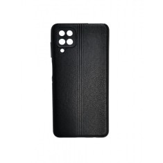 Husa Telefon Silicon Samsung A12 Samsung M12 Black Leather