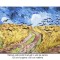 Tablou celebru pictat manual, Lan de grau cu corbi, 120x60cm ulei pe panza, reproducere Vincent van Gogh