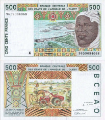 1996, 500 francs (P-710 Kf) - Senegal (Statele Africane de Vest) - stare XF! foto