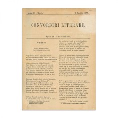 Convorbiri Literare, Anul X, 1 aprilie 1876 - 1 februarie 1877, cu mai multe publicații de M. Eminescu, Veronica Micle și Ion Creangă