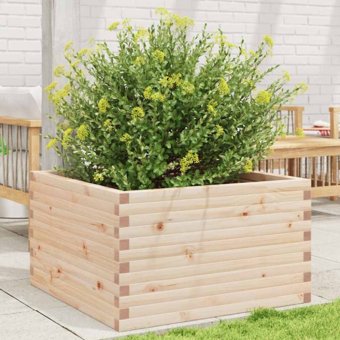 vidaXL Jardinieră de grădină, 80x80x46 cm, lemn masiv de pin 3282419