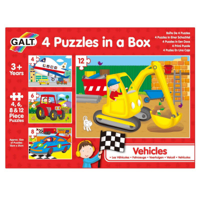 Set 4 puzzle-uri Vehicule (4, 6, 8, 12 piese) PlayLearn Toys foto