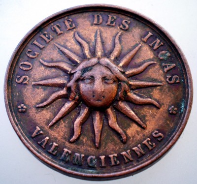 5.443 MEDALIE SOCIETE DE INCAS VALENCIENNES 40e ANNIVERSAIRE 1866 foto