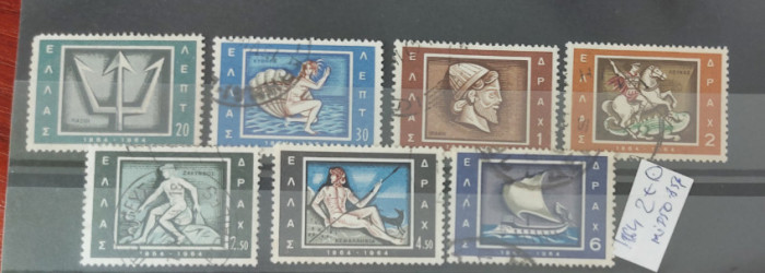 TS21 - Timbre serie Grecia - 1964 Mi850-856