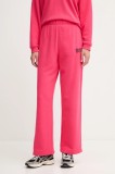 Dkny pantaloni de trening din bumbac culoarea roz, cu imprimeu, DP5P3650