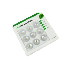 Pachet 9 buc spot LED ingropat, 120 grade, alb cald, 12 VDC 1W, minimodul12VWW