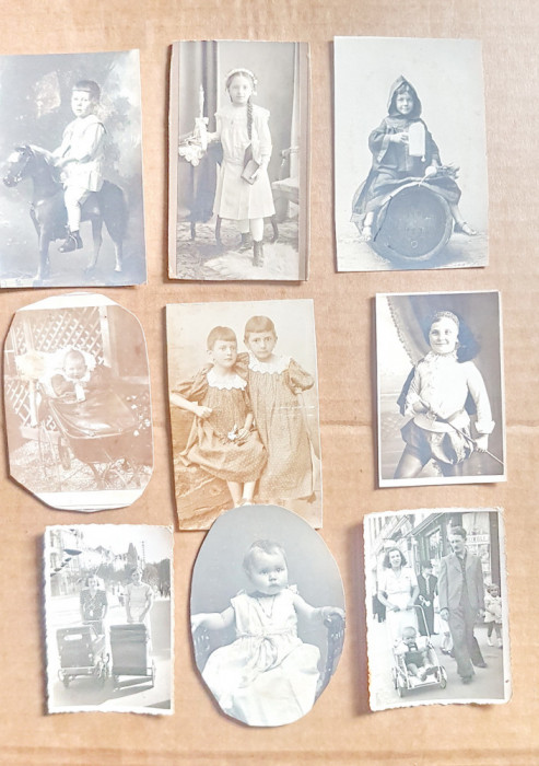 C612-Lot 9 Fotografii vechi-Copii de epoca 1900 si interbelice.