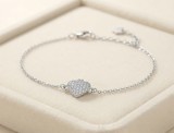 Cumpara ieftin Bratara din Argint Heart Pave Radiant Diamond-Cut