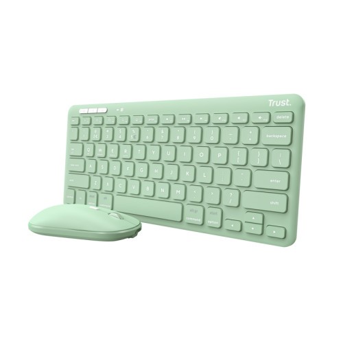 TASTATURI Trust LYRA Wireless and rechargeable Keyboard &amp; Mouse GREEN US &quot;24942&quot; (timbru verde 0.8 lei)