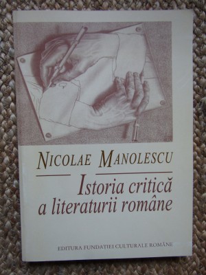 Nicolae Manolescu - Istoria critica a literaturii romane (volumul 1) 1997 foto