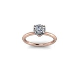 Inel de logodnă din aur roz de 14k, decorat cu piatră de zirconiu - 57
