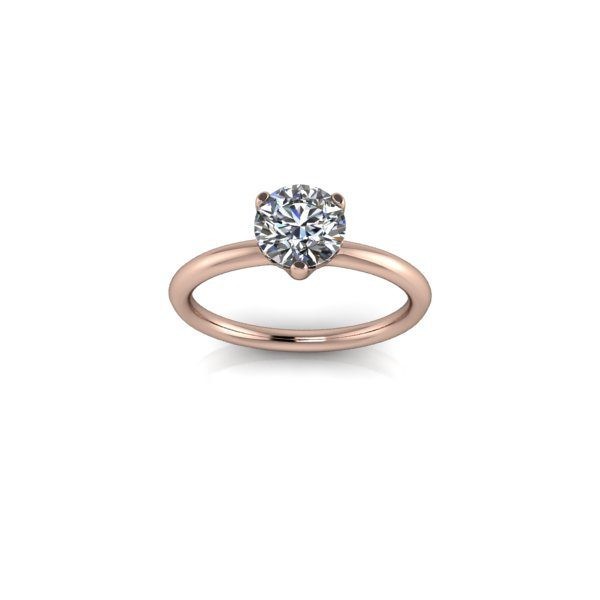 Inel de logodnă din aur roz de 14k, decorat cu piatră de zirconiu - 47