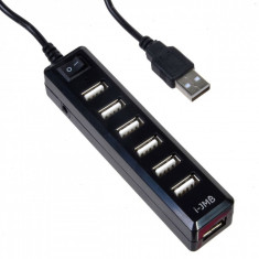 HUB usb cu 7 porturi,i-jmb, negru foto