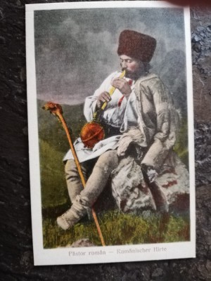 Carte postala 1920 Pastor roman, color, necirculata, stare perfecta foto