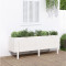 Strat &icirc;nălțat de grădină, alb, 160x50x57 cm, lemn masiv de pin