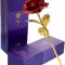 Trandafir suflat cu aur de 24K - Rosu + Suport Love si punga de cadou inclusa