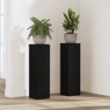 vidaXL Suporturi pentru plante , set de 2, din stejar negru, dimensiuni 17 x 17 x 60 cm, lemn stratificat