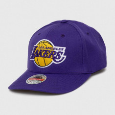 Mitchell&Ness șapcă din amestec de lână Los Angeles Lakers culoarea violet, cu imprimeu