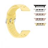 Cumpara ieftin Curea silicon, compatibila Apple Watch 9|8|7|6|5|4|3|2|1 Series, 41mm|40mm|38mm, Telescoape QR, Galben