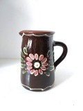 Ulcica ceramica / cana mare cu cioc si toarta, traditionala, taraneasca, rustic, 15cm inaltime