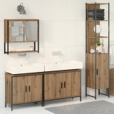 VidaXL Set mobilier baie 4 Piese Stejar lucrat Lemn prelucrat