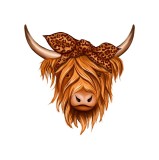 Cumpara ieftin Sticker decorativ Cap de Vaca, Maro, 55 cm, 3685ST, Oem