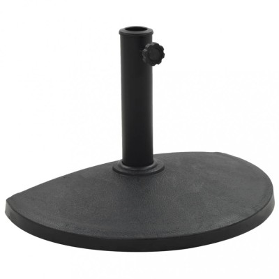 vidaXL Suport umbrelă de soare, negru, 9 kg, polirășină, semi-rotund foto