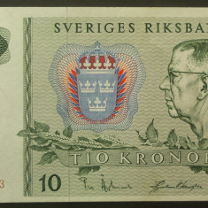 Bancnota 10 COROANE / KRONUR - SUEDIA , anul 1963 * cod 29 = A.UNC