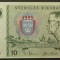 Bancnota 10 COROANE / KRONUR - SUEDIA , anul 1963 * cod 29 = A.UNC