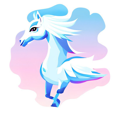 Sticker decorativ, Unicorn, Alb, 61 cm, 8741ST foto