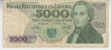 B11 5 - Bancnota foarte veche - Polonia - 5000 zloti - 1982