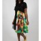 ROCHIE MIDI ASIMETRICA CU MANECA SCURTA SI TUL ELECTRIC CATHALEE TALIE UNICA Multicolora