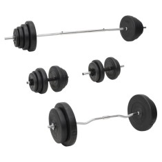 vidaXL Halta ?i gantere cu set placi de greutate, 120 kg foto