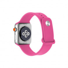 Curea compatibila Apple Watch 1/2/3/4, silicon, 42/44mm, roz fuchsia foto