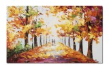Cumpara ieftin Tablou pictat manual, Impreuna pe cararea vietii (3), stilizat - 100x60cm ulei pe panza in cutit efect 3D, superb