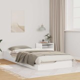 Cadru de pat de podea Alb 80 x 210 cm Lemn de brad solid