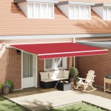 VidaXL Marchiză retractabilă automată cu LED Roșie 450x350 cm