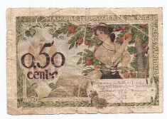 Franta 50 Centimes 1920 - Billet de necessite, Chambre de Commerce de Nice, foto