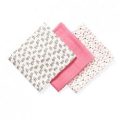 Set 3 scutece textile pentru copii, Bamboo Roz, Babyono