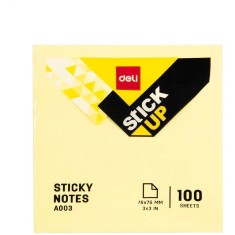 Notite Adezive Deli Stick Up, 100 File/Set, Galben, 76x76 mm, Notite Adezive Color, Notite Adezive Colorate, Biletele Adezive Color, Bloc Notes Adeziv foto